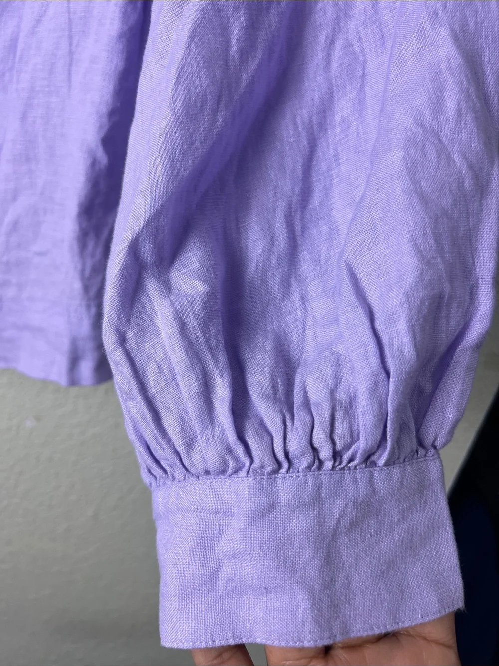 J. Crew Lavender 100% Linen Puff Sleeve Square Neck Button Front Top XXL